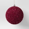 9ct 80mm Christmas Flocked Ball Ornament Set Hot Pink - Wondershop™ - 4 of 4
