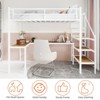Sapphtopaz Metal Twin Size Loft Bed with L-Shaped Desk & Storage Space,Space-Saving Bed Frame with Stairs & Guardrail,Bunk Bed for Adults&Teen - 4 of 4