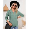 Women's Casual Long - Sleeve Collared Half - Zip Pullover Sweatshirt, Comfortable Top for Daily and Sports Wear - 3 of 3