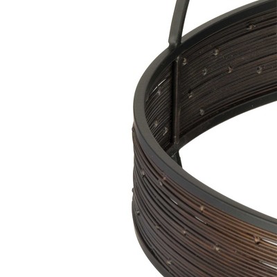 Matte Black Seeded Glass Outdoor Hanging Light