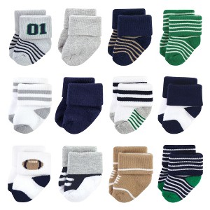 Little Treasure Infant Boy Newborn Socks, Football - 1 of 4