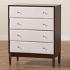 Baxton Studio Nikolai Fabric and Wood 4 Drawer Chest Beige/Wenge Brown - 4 of 4