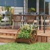 Outsunny 3 Box Raised Garden Planter, Indoor Outdoor Decorative Wagon Wheel Wooden Planter, Double Garden Bed with Drainage Holes, 25" x 24" x 23" - 3 of 4