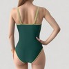 Anna-Kaci Women's One-Piece Swimsuit with Scoop Neck Contrast Trim and Ruched Waist Detail - 4 of 4