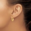 Black Bow Jewelry 5mm x 17mm Polished 14k Yellow Gold Tapered Puffed Oval Hoop Earrings - 3 of 4