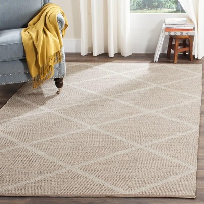 Montauk Beige 9' x 12' Handwoven Cotton Wool Area Rug