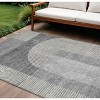 Gray Silver And Charcoal Geometric Washable Indoor Outdoor Area Rug - 2 of 4