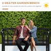 VYNXARIA Outsunny Wooden Patio Bench - 3-Person Garden Bench with Rustic Diamond Pattern - 4 of 4