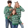 Family Christmas Sweater Reindeer Snowflake Pattern Crew Neck Holiday Pullover Knitwear - 4 of 4