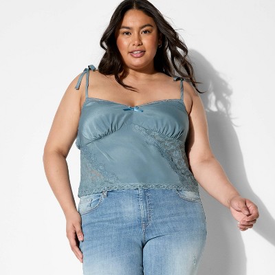 Women's Lace Trim Sweetheart Neck Tank Top - Wild Fable™