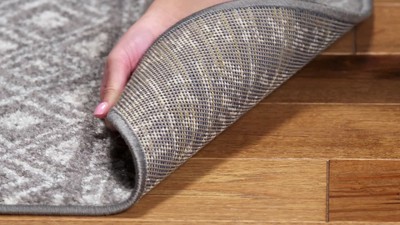 Ivory Square Hand-Knotted Boho-Chic Synthetic Area Rug, 3' x 3'