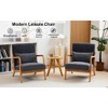 Sapphtopaz 1pc Mid-Century Modern Accent Chair Upholstered Sofa Lounge Chair with Solid Wood Frame, Living Room Chair Comfy Chair with Pillow - 3 of 4