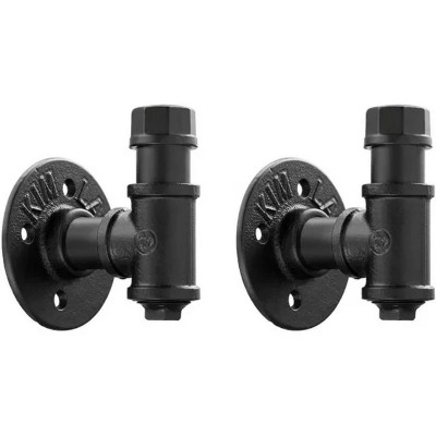 LunaLulinlk 2-Pack Industrial Bathroom Wall Mounted Towel Hooks, Black
