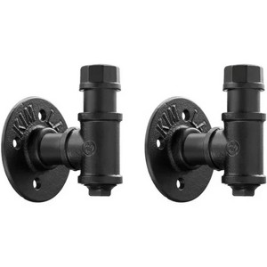 LunaLulinlk 2-Pack Industrial Bathroom Wall Mounted Towel Hooks, Black - 1 of 4