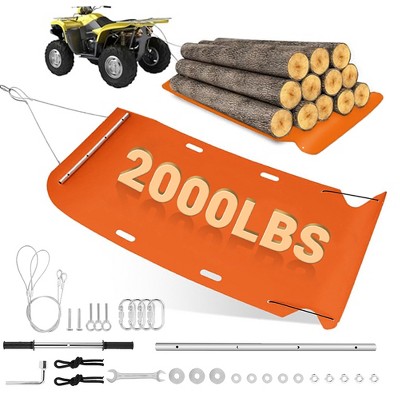 47'' x 110'' Large Yard Drag Sled,  1/8 HDPE Thickened 2000 Lbs Capacity Heavy Duty Multipurpose Utility Sled with Pull Cables, Drag Mat