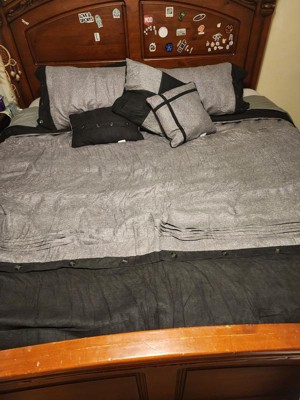 7pc Queen Powell Faux Suede Comforter Set Brown - Madison Park : Target