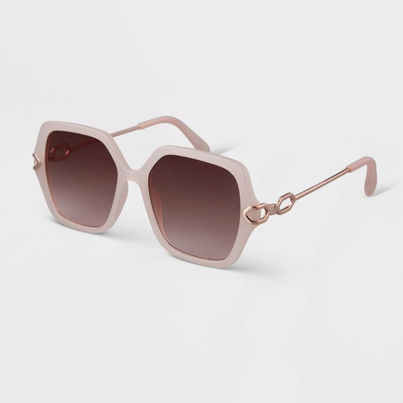 Women&#39;s Oversized Square Matte Sunglasses - A New Day&#8482; Ivory, 2 of 6