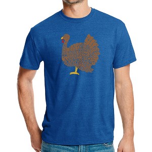 LA Pop Art Thanksgiving - Men's Premium Blend Word Art T-Shirt Royal 2X Large - 1 of 4