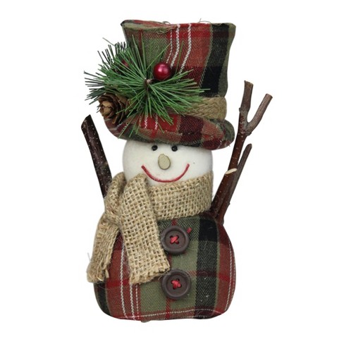 Transpac Resin White Christmas Mini Plaid Snowman Ornaments Set Of 4 :  Target