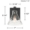 Possini Euro Design Ishii 9 1/4" High Modern Wall Sconce Light Lamp Fixture Mount Bathroom Bedroom Bedside Hardwired Cordless Matte Black Glass Shade - 4 of 4