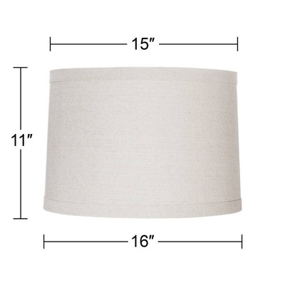 Natural Linen Medium Drum Lamp Shade with Taupe Liner