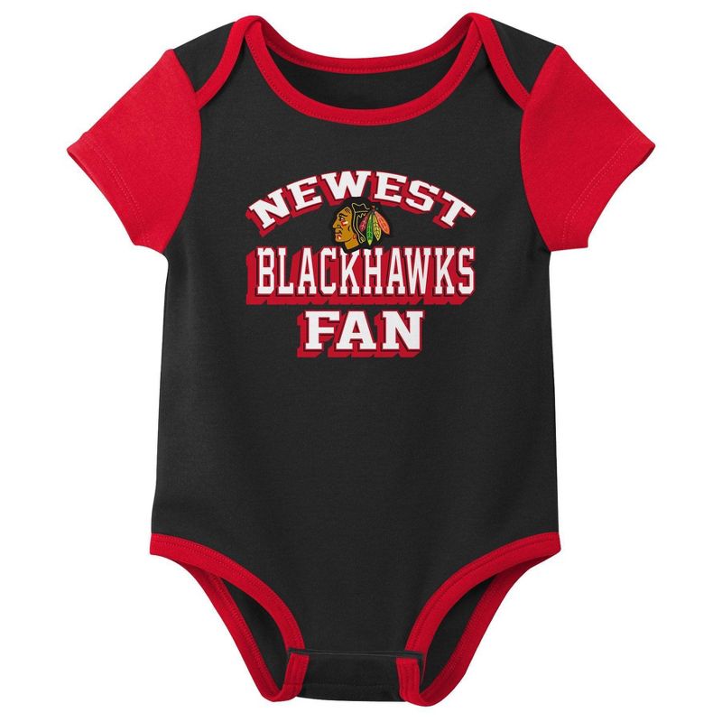 NHL Chicago Blackhawks Infant Boys&#39; 3pk Bodysuit, 2 of 5