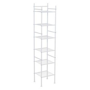 Honey-Can-Do 6-Tier Bathroom Storage Shelving Unit White: Space-Saving, Steel Frame, Includes Anti-Tip Hardware - 1 of 4