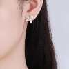 Bow Earrings for Women Trendy Sparkly Rhinestone Chain Tassel Earrings Bow Pearl Dangle Earrings Prom Wedding Party Dress Jewerly Gifts - 3 of 4