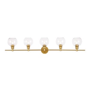 Elegant Lighting Collier 5 light Brass and Clear glass Wall sconce - 1 of 4