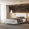 ORRD Queen Bed Frame with Lambswool Petal Headboard & Atmosphere Light, Cream Upholstered Soft Bed - 2 of 4