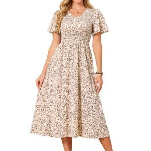 short sleeve boho dresses for women Chic White Boho Summer Dress  Flare Sleeve A-Line Mini Dress