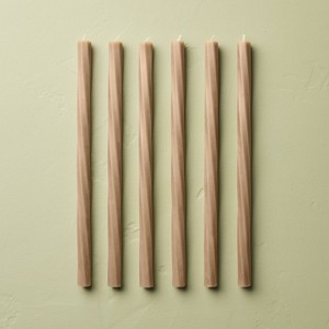 6pk Soft Twist Taper Candles Brown - Hearth & Hand™ with Magnolia - 1 of 3