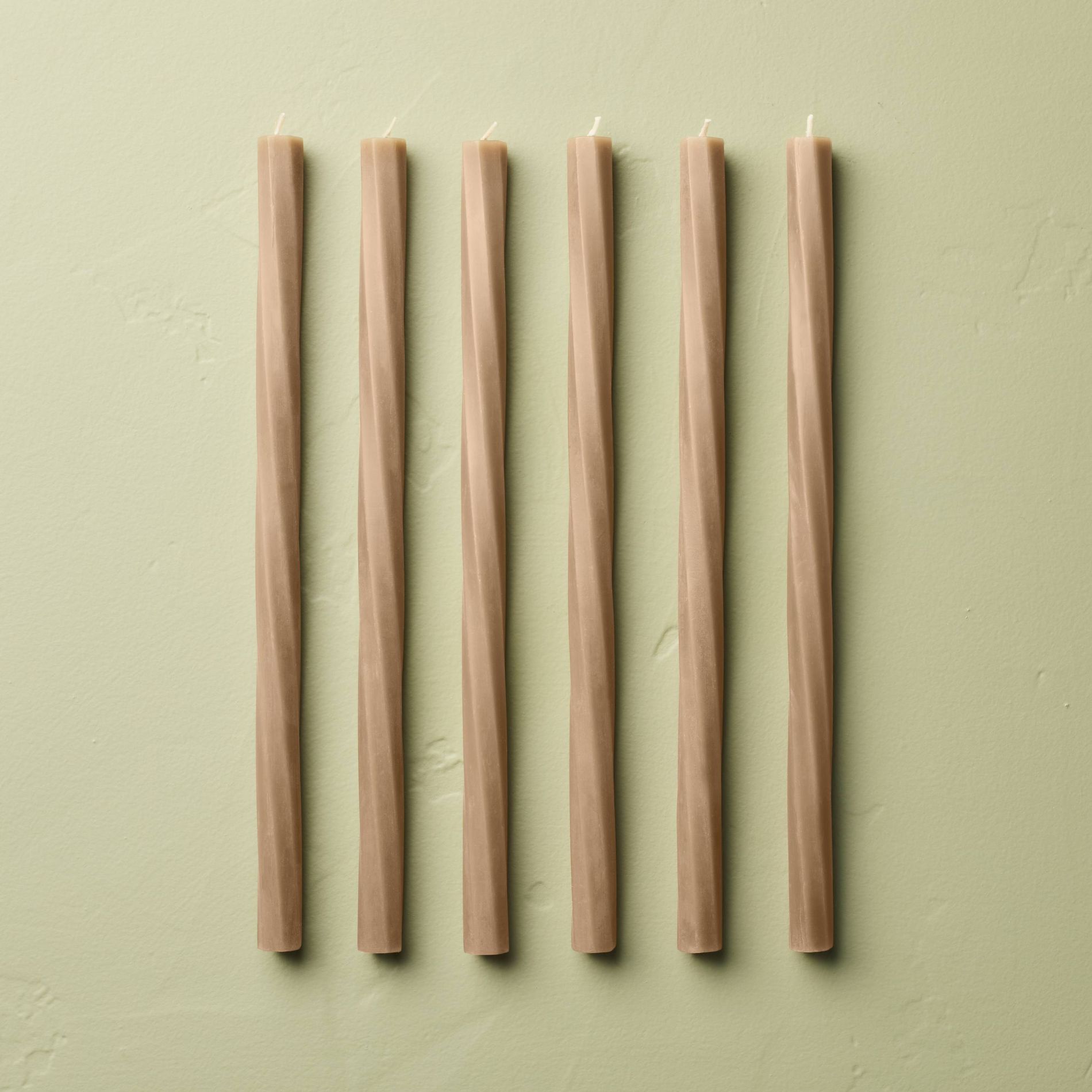 6pk 14" Soft Twist Taper Candles Brown - Hearth & Hand™ with Magnolia