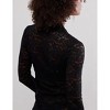 Women's Top V Neck Lace Long Sleeve Sheer Blouse Elegant Hollow Out Top - 2 of 3