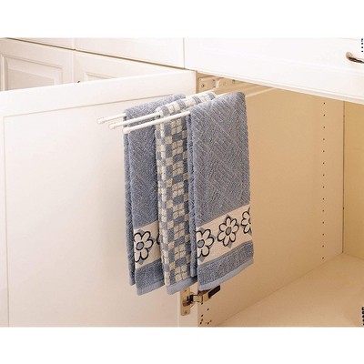 Chrome Wall Mounted 3-Prong Pullout Towel Bar