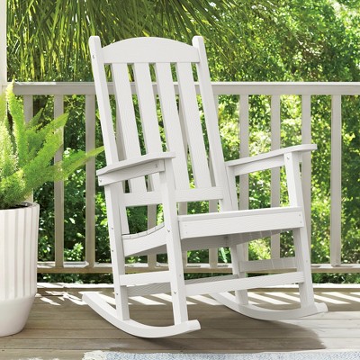 Arceso Outdoor Rocking Chair, HDPS Poly Rocking Chair, All Weather Resistant Plastic Outdoor Indoor Porch Rocker, Heavy Duty Rocker for Patio,  Garden