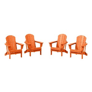 WestinTrends Malibu HDPE Outdoor Patio Folding Adirondack Chair (Set of 4) - 1 of 4