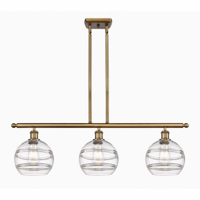 Rochester - 3 Light Stem Hung Island In Industrial Style-10.38 Inches Tall and 36 Inches Wide
