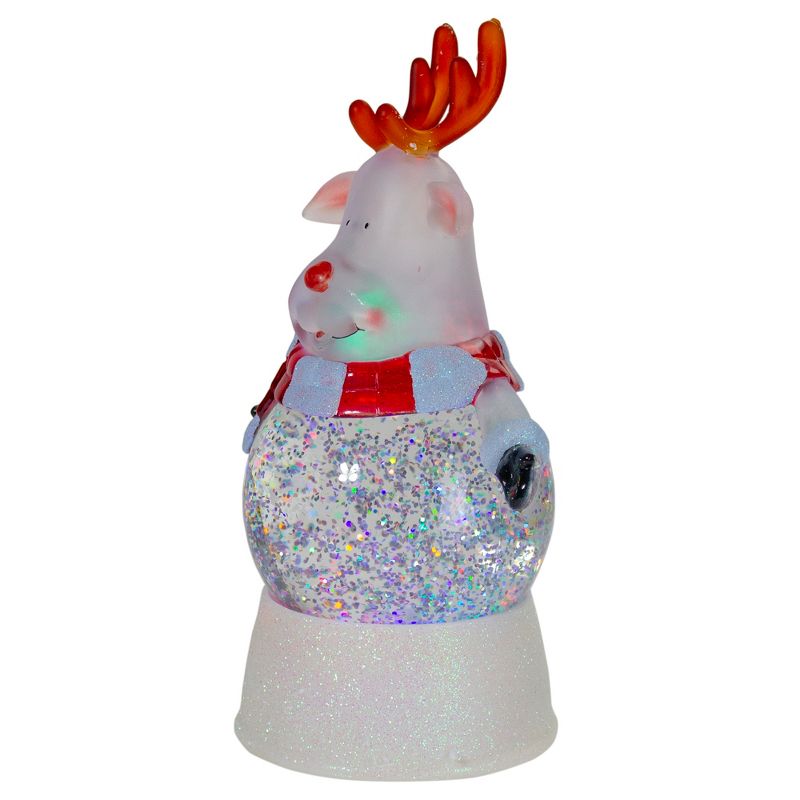 Northlight 8" LED Lighted Color Changing Reindeer Christmas Snow Globe, 4 of 6