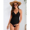 Maternity Swimsuit One Piece Maternity Bathing Suit V Neck Adjustable Shoulder Strap - 2 of 4