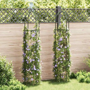 Aghana Digitals Dark Green Iron Garden Arch Towers (Set of 2) - Weatherproof, Climbing Plant - 1 of 4