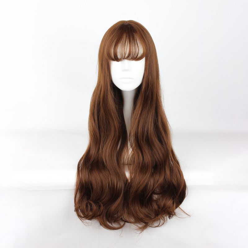 Unique Bargains Curly Women's Wigs 28" Brown with Wig Cap 21.5'' - 22.5'', 2 of 7