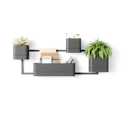 Black Rectangular Wall-Mounted Indoor/Outdoor Planter Box