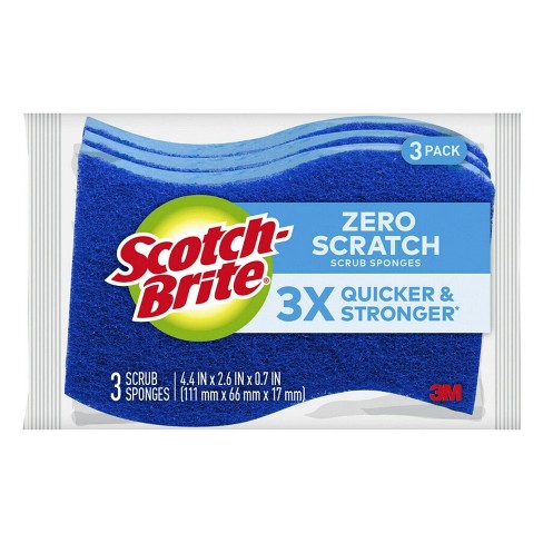 Scotch-brite Zero-scratch Scrub Sponges - 3ct : Target