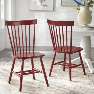 Buylateral Set of 2 Venice Farmhouse Solid Wood Spindle Dining Chairs - 1 of 4