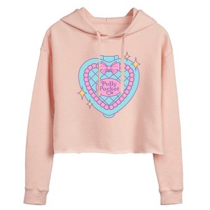 Women's - Polly Pocket - Polly Pocket Quilted Heart Case Cropped Graphic Hoodie - 1 of 3