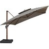 PURPLE LEAF Patio Large Cantilever Umbrella Outdoor Wood Grain Pattern Umbrella Pole Offset Umbrella Heavy Duty Sun Umbrellas for Garden Deck Pool - 2 of 4