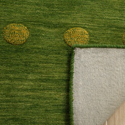 Eco-Chic Artisan Green Wool 2'3" x 8' Runner Rug
