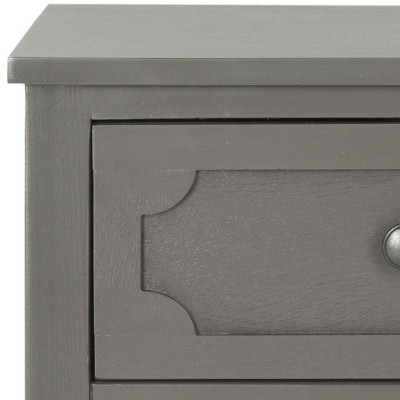 Gray Pine Wood Three Drawer Chest
