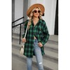 Coolmee Womens Classic Plaid Shirt Long Sleeve Cotton Button Down Up Shirts Stylish Oversized Loose Fit Blouse Tops - 3 of 4